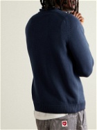 Pop Trading Company - Captain Logo-Print Cotton Sweater - Blue