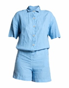 120% Lino Womens Playsuit Light in Blue