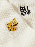 Rostersox - Tiger Embroidered Ribbed Cotton-Blend Socks