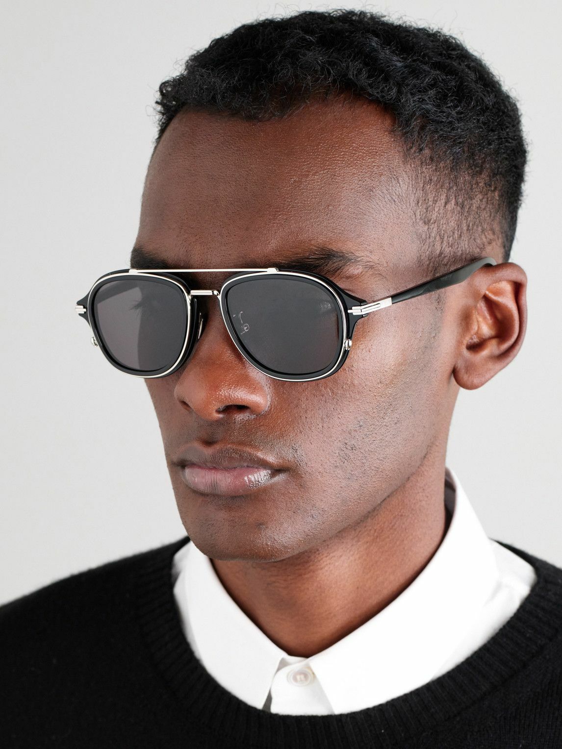 Dior Eyewear - DiorBlacksuit A4U Aviator-Style Acetate and Silver-Tone Sunglasses