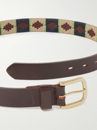 Sid Mashburn - Polo 2.8cm Embroidered Leather Belt - Brown