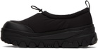 AMOMENTO Black Padded Platform Slippers