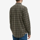 Portuguese Flannel Men's Mill Check Flannel Shirt in Grey/Brown