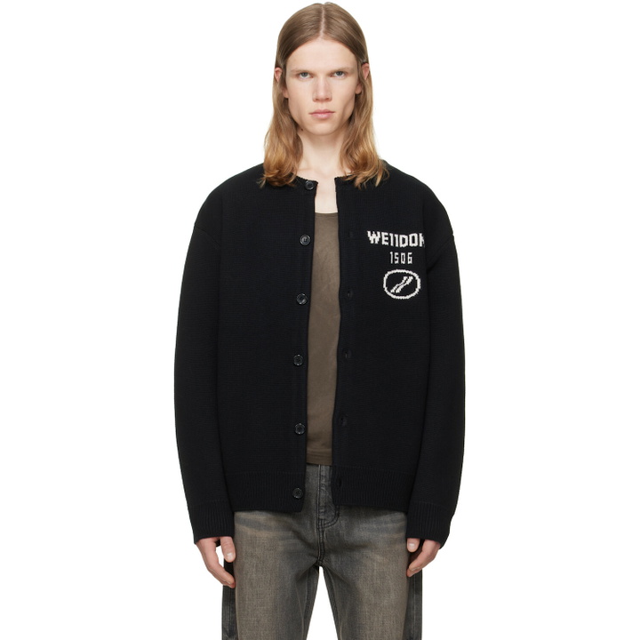 Photo: We11done Black Logo Classic Cardigan