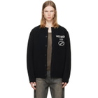 We11done Black Logo Classic Cardigan