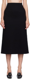 GIA STUDIOS Black Raw Edge Midi Skirt