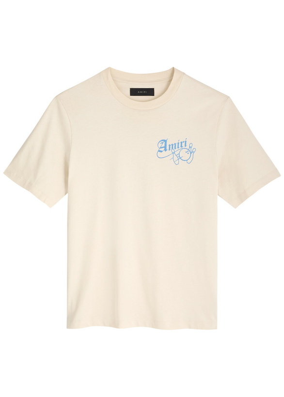 Photo: Amiri Bowling Printed Cotton T-shirt Beige