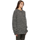 Raf Simons Black and White Wool Rib Knit Sweater