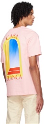 Casablanca Pink 'L'Arche De Jour' T-Shirt