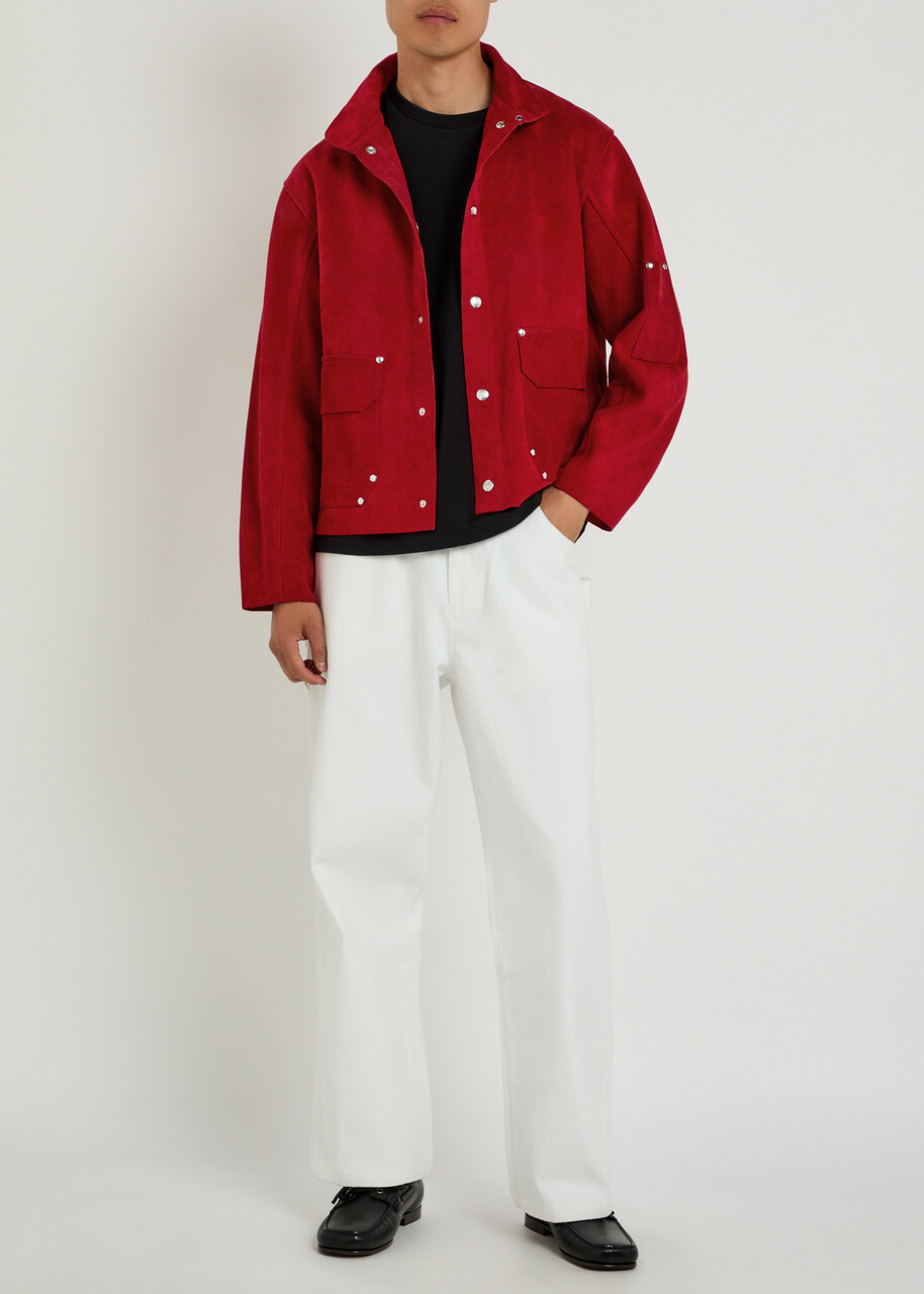 Bode Welding Suede Jacket Red