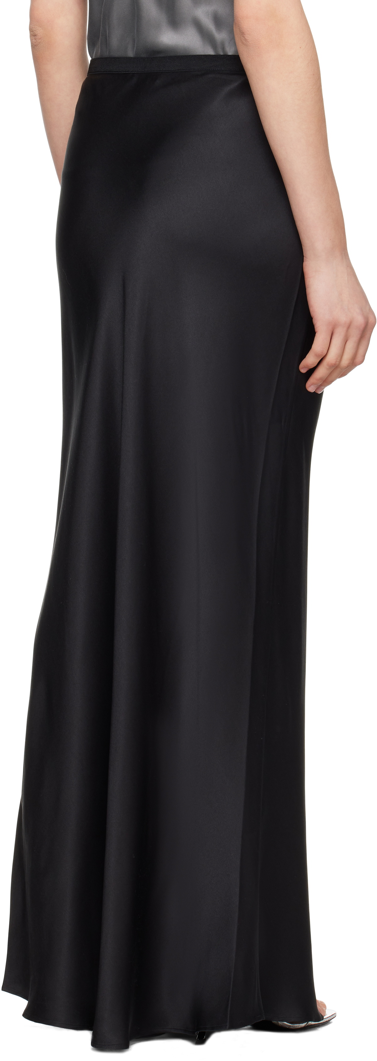 ANINE BING Black Bar Silk Maxi Skirt