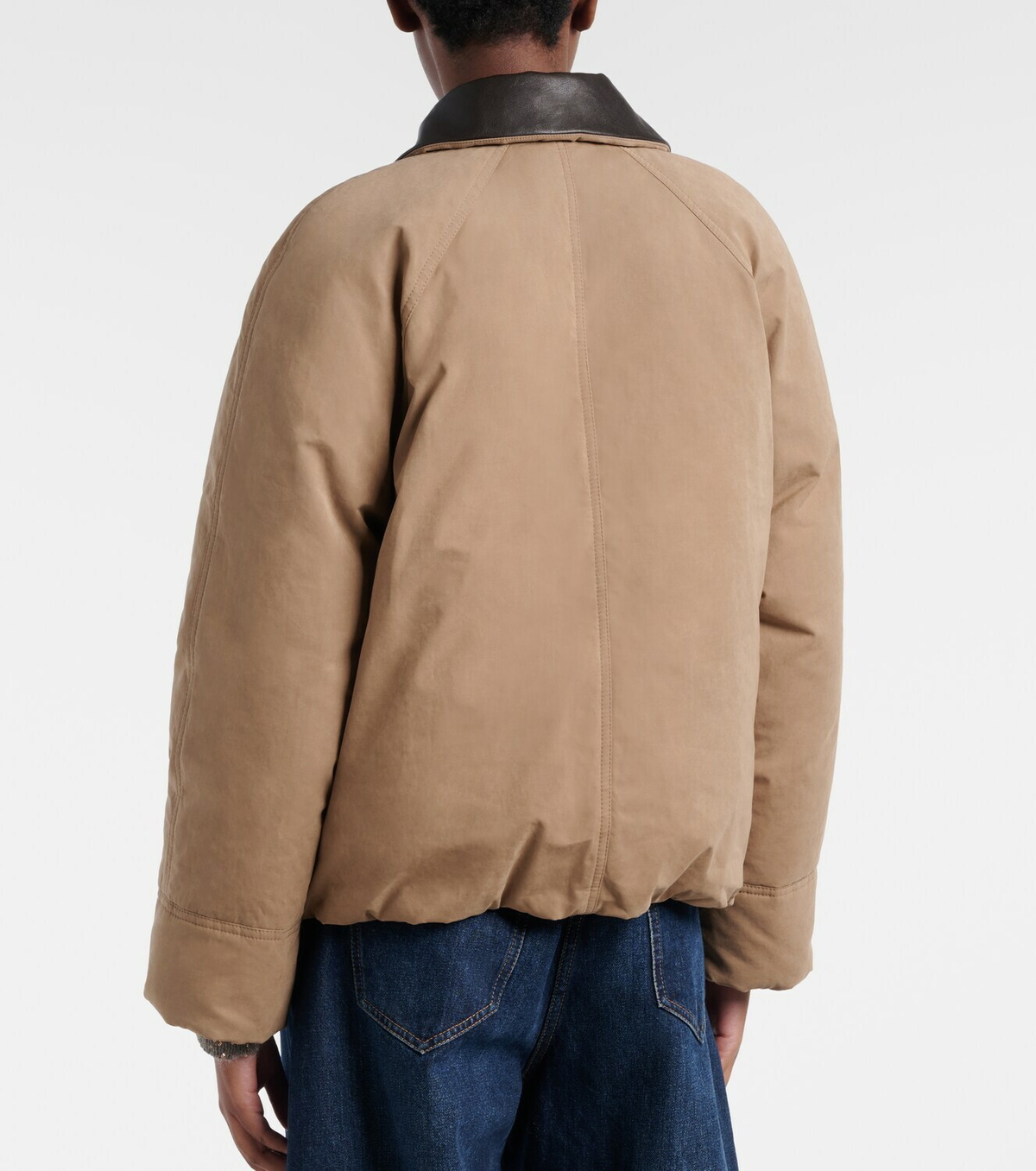 Brunello Cucinelli Leather-trimmed padded jacket