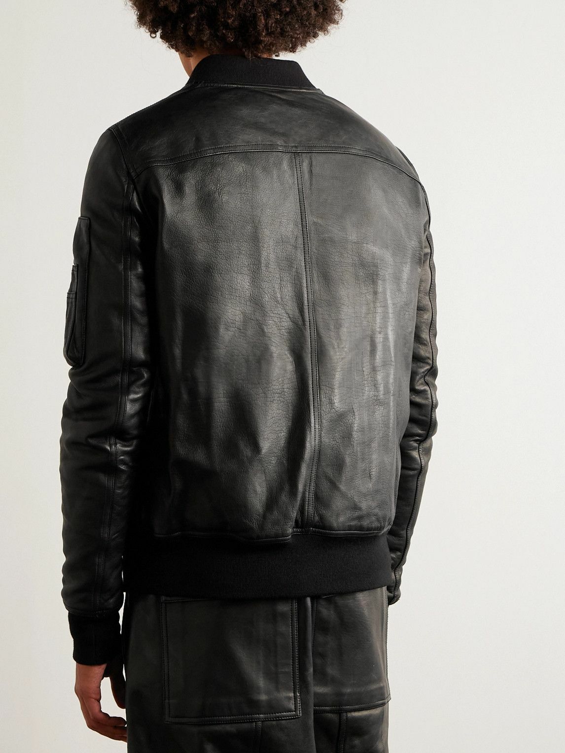 Rick Owens - Luxor Padded Leather Bomber Jacket - Black Rick