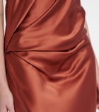 The Sei Draped silk charmeuse bustier gown