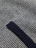 Mr P. - Honeycomb-Knit Virgin Wool Zip-Up Cardigan - Blue