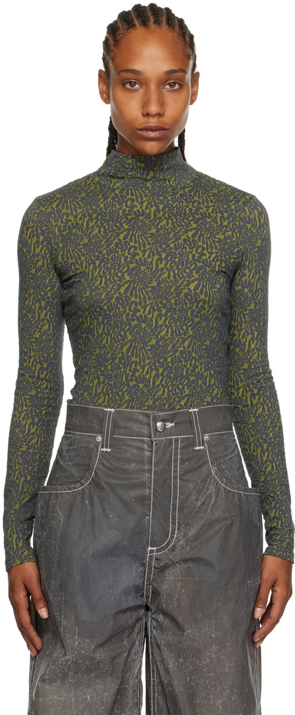 Eckhaus Latta Green Shrunk Turtleneck