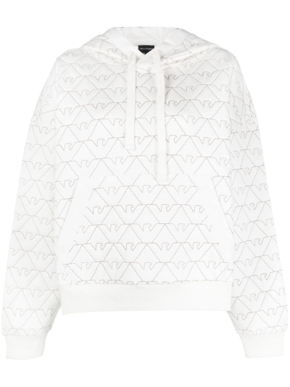 Photo: EMPORIO ARMANI - Cotton Blend Quilted Hoodie