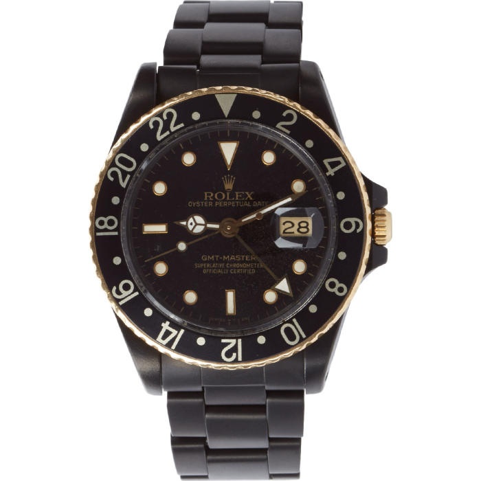 Photo: Black Limited Edition Matte Black and Gold Limited Edition Rolex GMT Master I