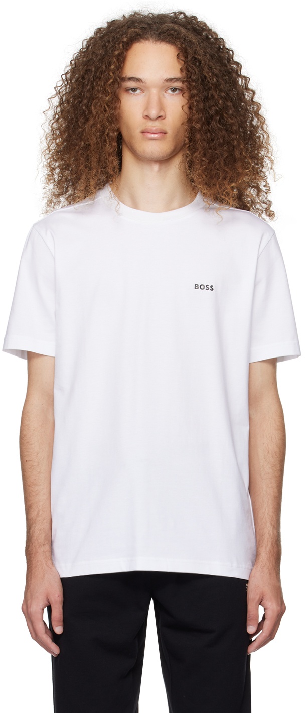 BOSS White Bonded T-Shirt BOSS