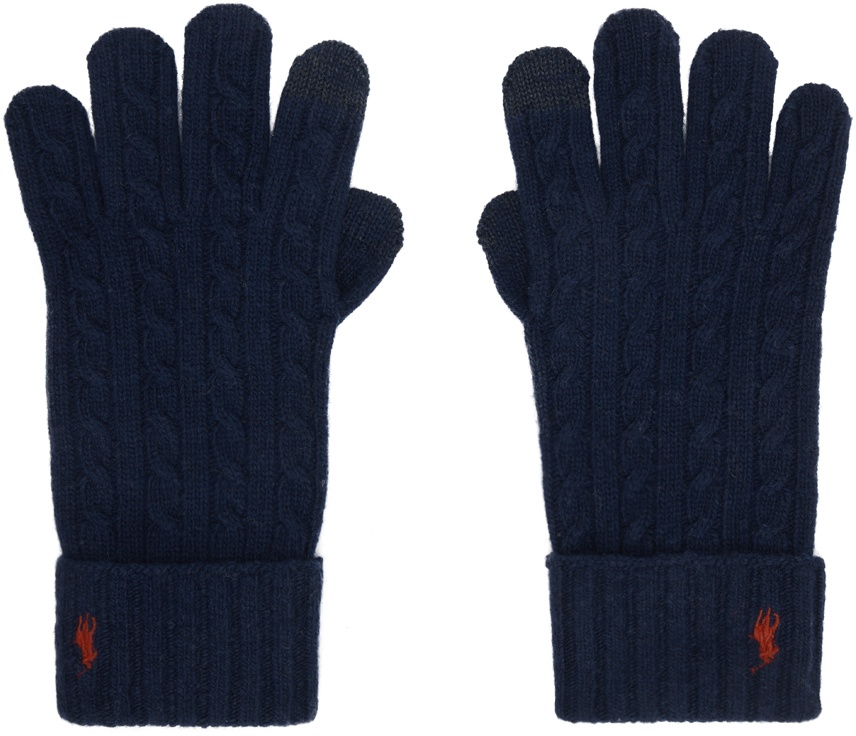 Photo: Polo Ralph Lauren Navy Cable Knit Gloves