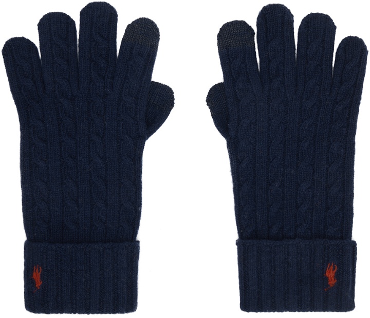 Photo: Polo Ralph Lauren Navy Cable Knit Gloves