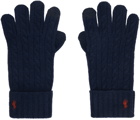 Polo Ralph Lauren Navy Cable Knit Gloves
