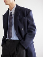 SAINT LAURENT - Double-Breasted Wool-Blend Coat - Blue