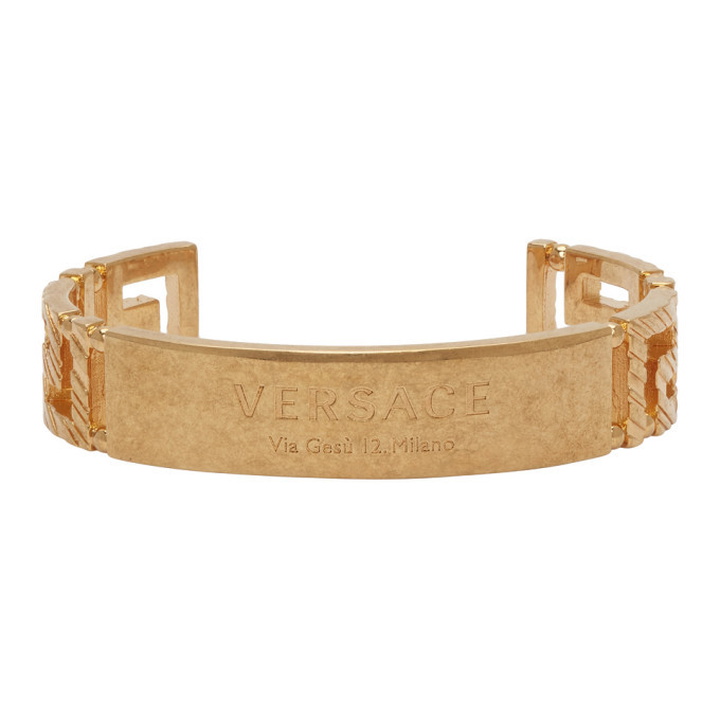 Photo: Versace Gold Address Plate Bracelet