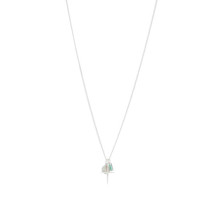 Photo: Miansai Men's Aegis Trilogy Pendant Necklace in Silver/Green 