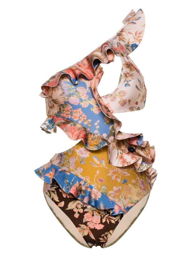 Photo: ZIMMERMANN - Floral Print One-shoulder Swimsuit