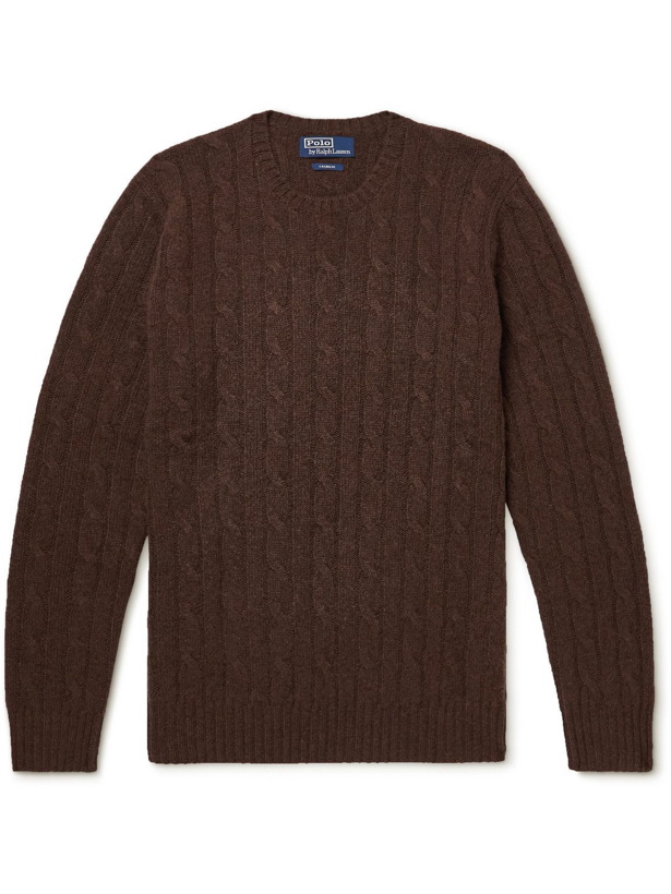 Photo: Polo Ralph Lauren - Cable-Knit Cashmere Sweater - Brown