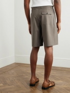 De Bonne Facture - Straight-Leg Pleated Wool Shorts - Green