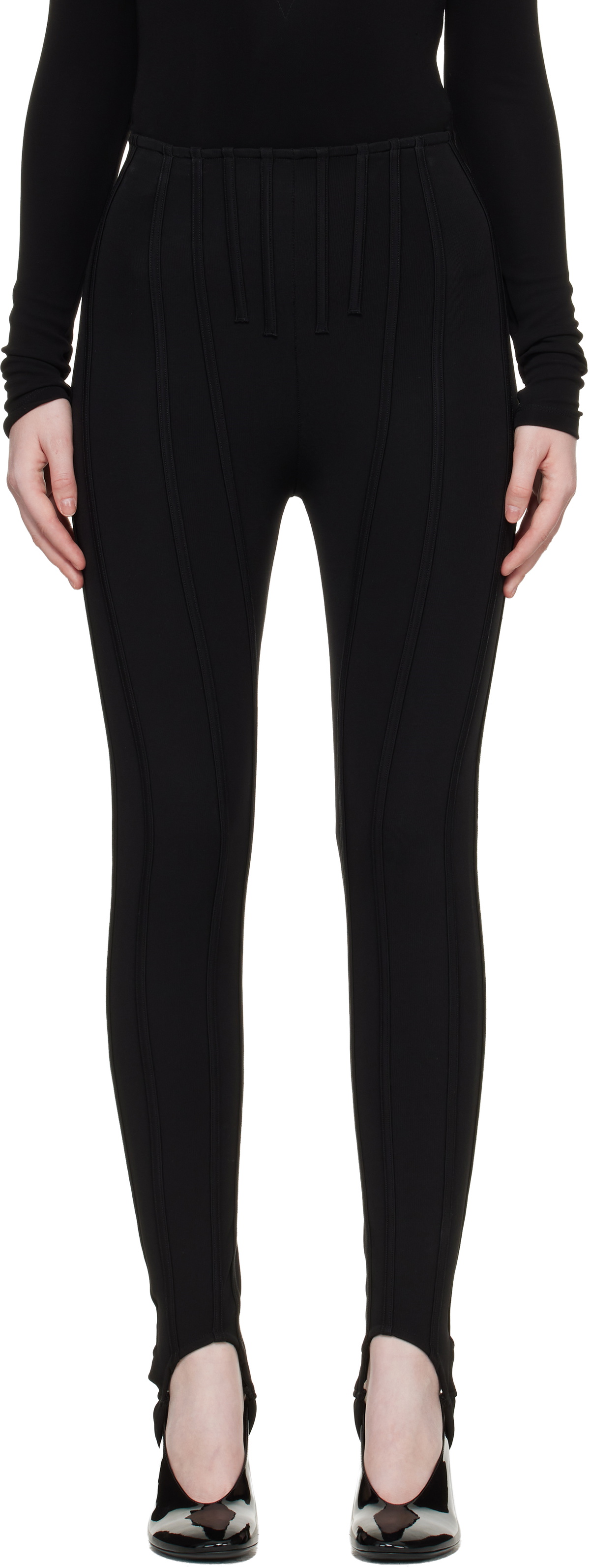 Mugler Black Jersey Milano Leggings