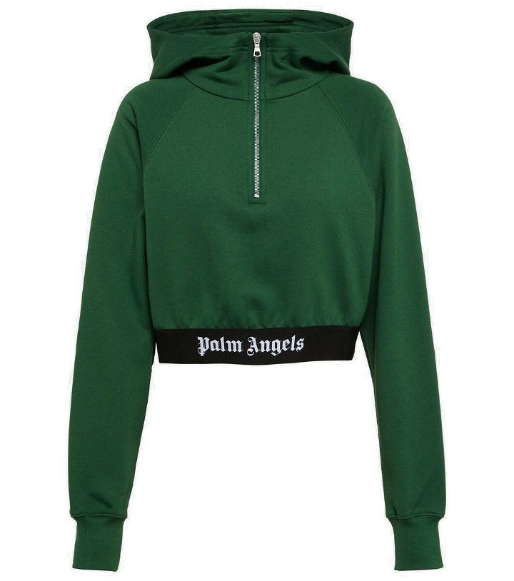 Photo: Palm Angels Logo cotton jersey hoodie