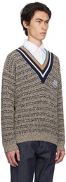 Maison Kitsuné Beige Bold Fox Head Crafty Sweater