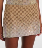 Gucci GG Canvas embellished cotton-blend miniskirt