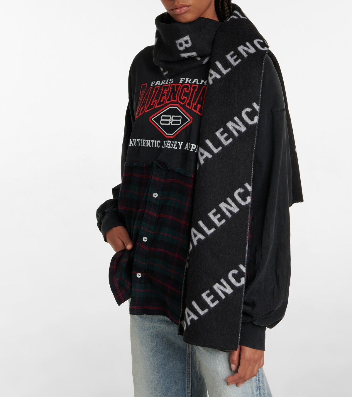 Balenciaga Logo intarsia wool scarf Balenciaga