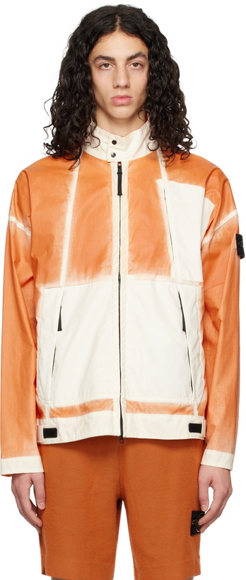 Photo: Stone Island Orange Hand-Sprayed Jacket