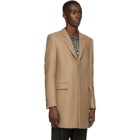 Saint Laurent Tan Camel Diagonal Tailored Coat