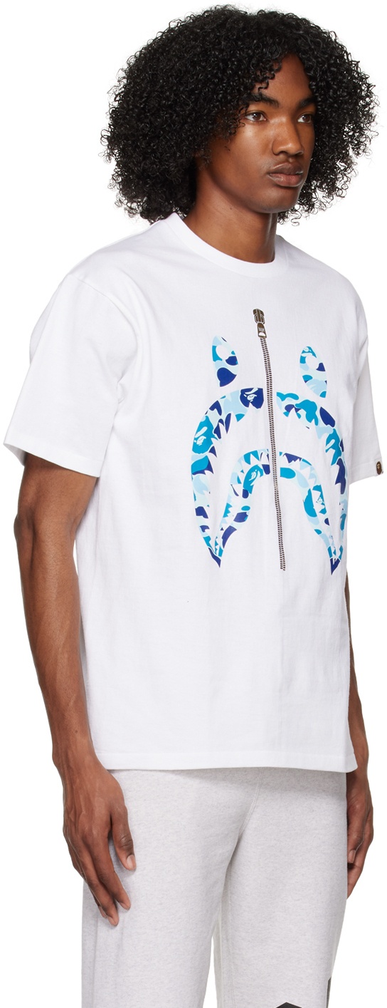 BAPE White & Blue ABC Camo Shark T Shirt A Bathing Ape