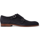 Hugo Boss - Brighton Suede Monk-Strap Shoes - Blue