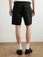 CELINE - Straight-Leg Distressed Cotton-Twill Cargo Shorts - Black