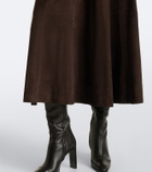 Nour Hammour Garnier suede midi skirt