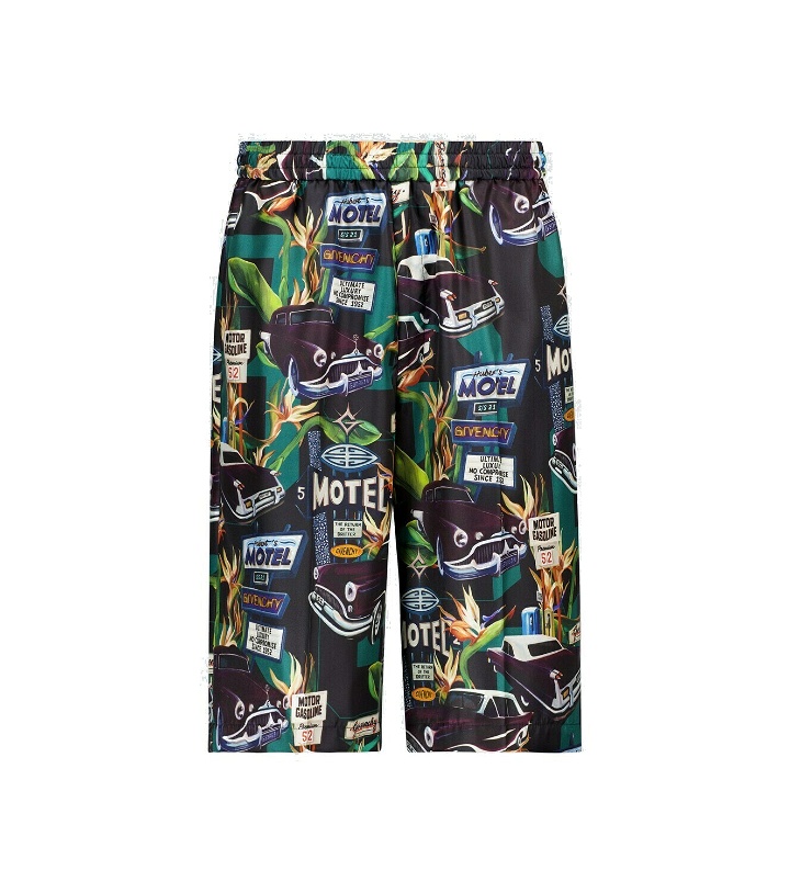 Photo: Givenchy - Mulberry silk printed shorts