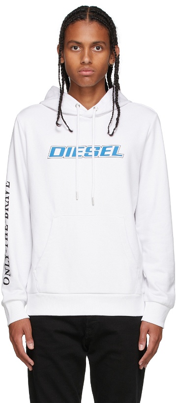 Photo: Diesel White Logo Hoodie