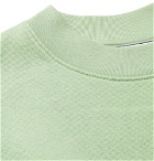AMI - Logo-Appliquéd Fleece-Back Cotton-Blend Jersey Sweatshirt - Green