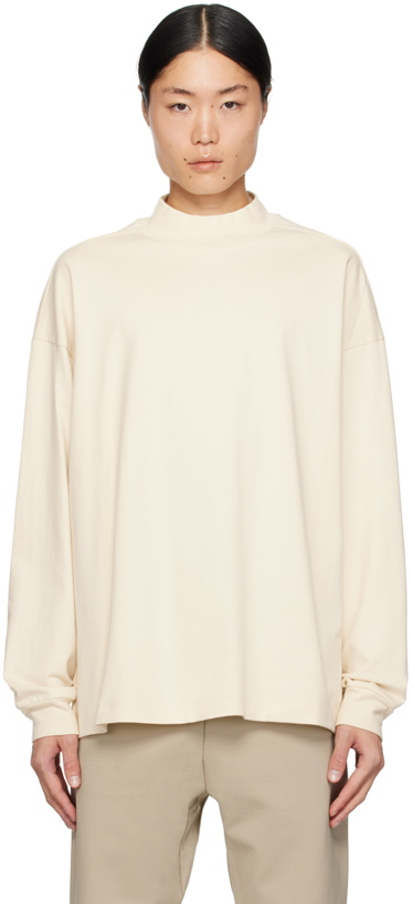 Photo: Fear of God Off-White Mock Neck Long Sleeve T-Shirt