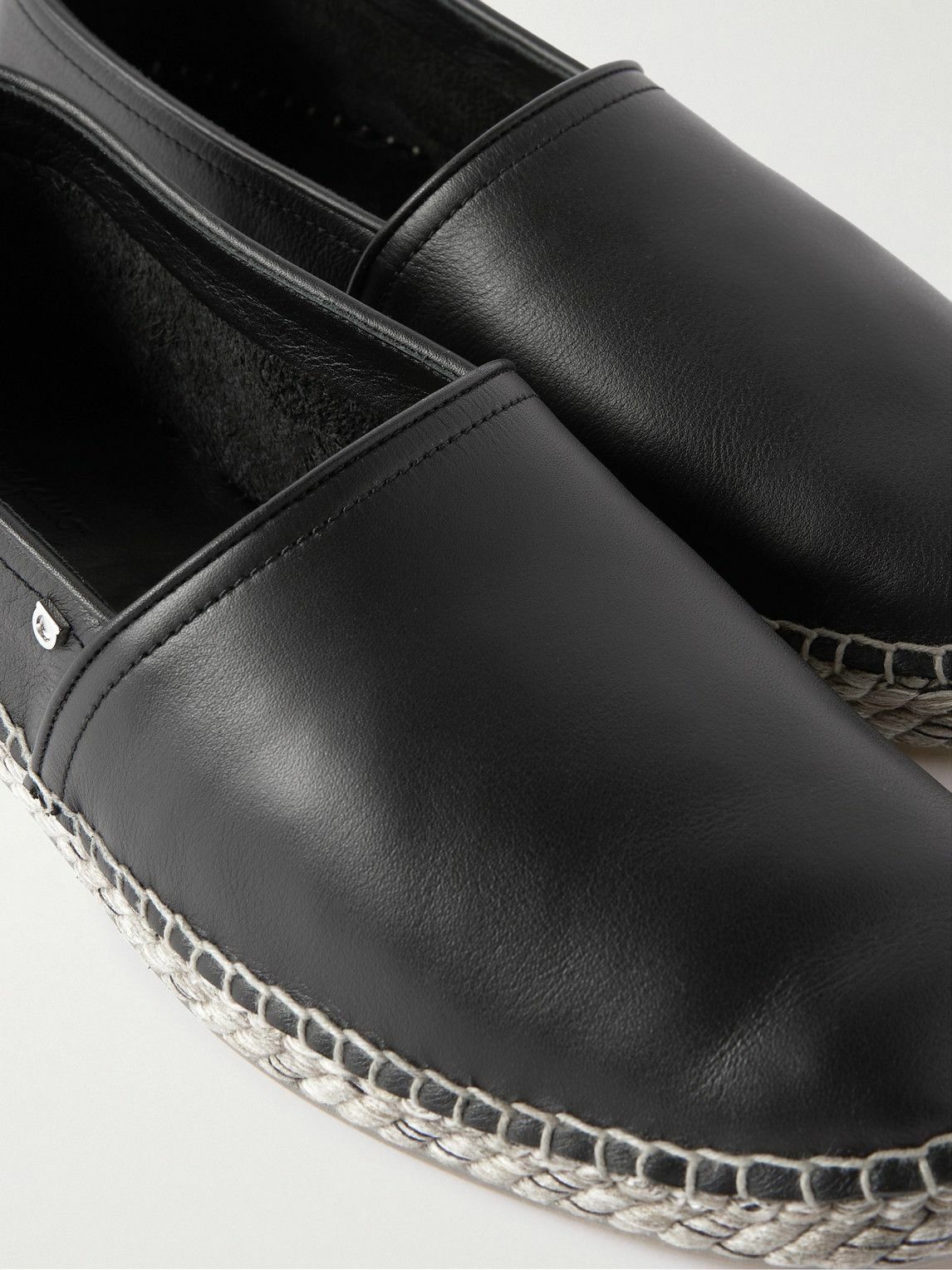 Salvatore Ferragamo - Lamar Leather Espadrilles - Black  display picture 1