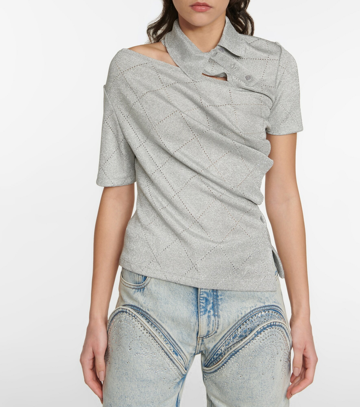 Y/Project - Twisted double collar polo shirt Y/Project