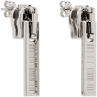 VTMNTS Silver Barcode Zipper Earrings